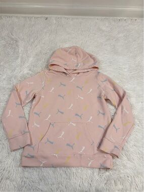 Puma girl long sleeve Pink Hoodie with Puma Logo Print